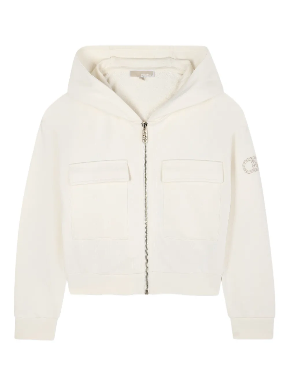 Michael Kors Kids' Zip-up Hooded Sweatshirt In White