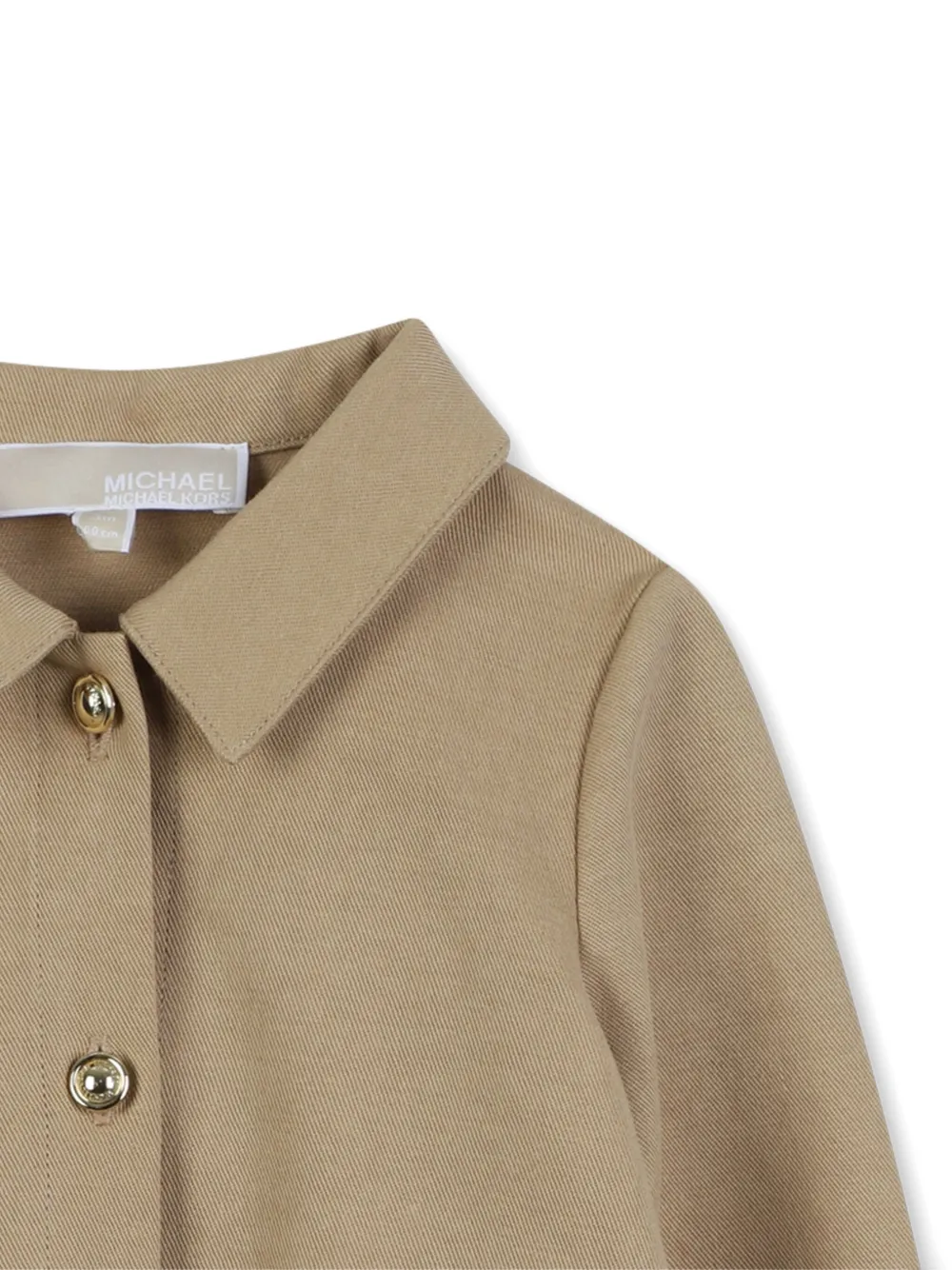 Michael Kors Kids Button-up jurk met kraag Beige