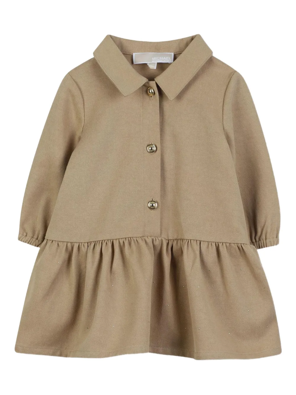Michael Kors Kids Button-up jurk met kraag Beige
