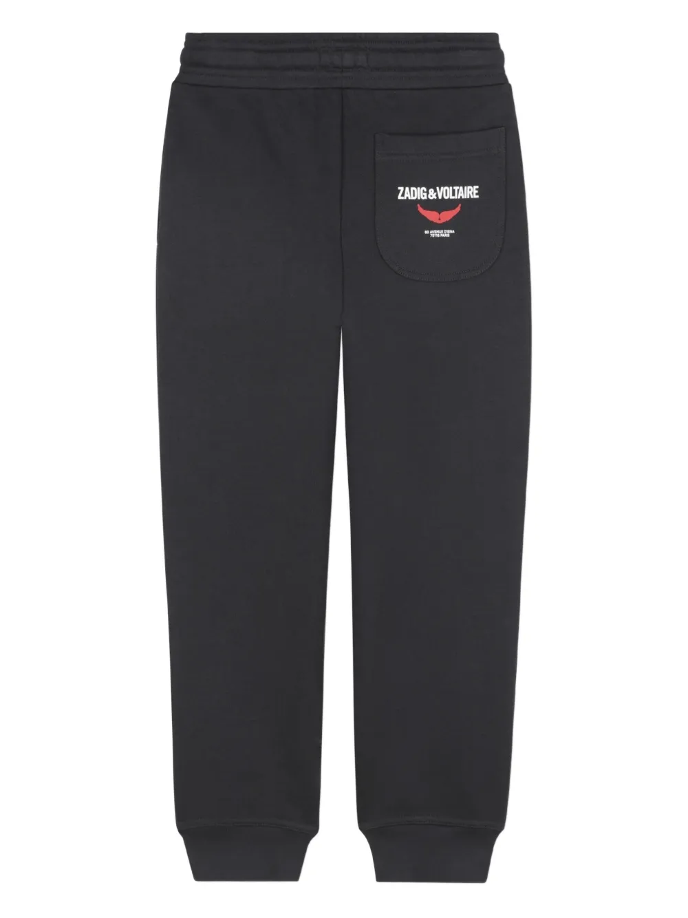 Zadig & Voltaire Kids Trainingsbroek met elastische cuffs Zwart