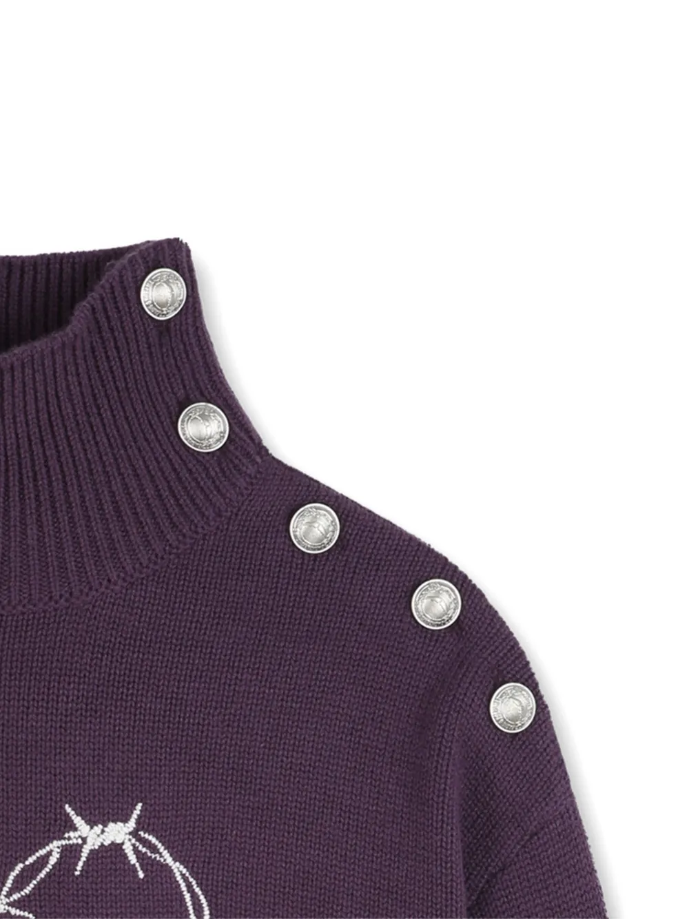Zadig & Voltaire Kids Coltrui met geborduurd hart Paars