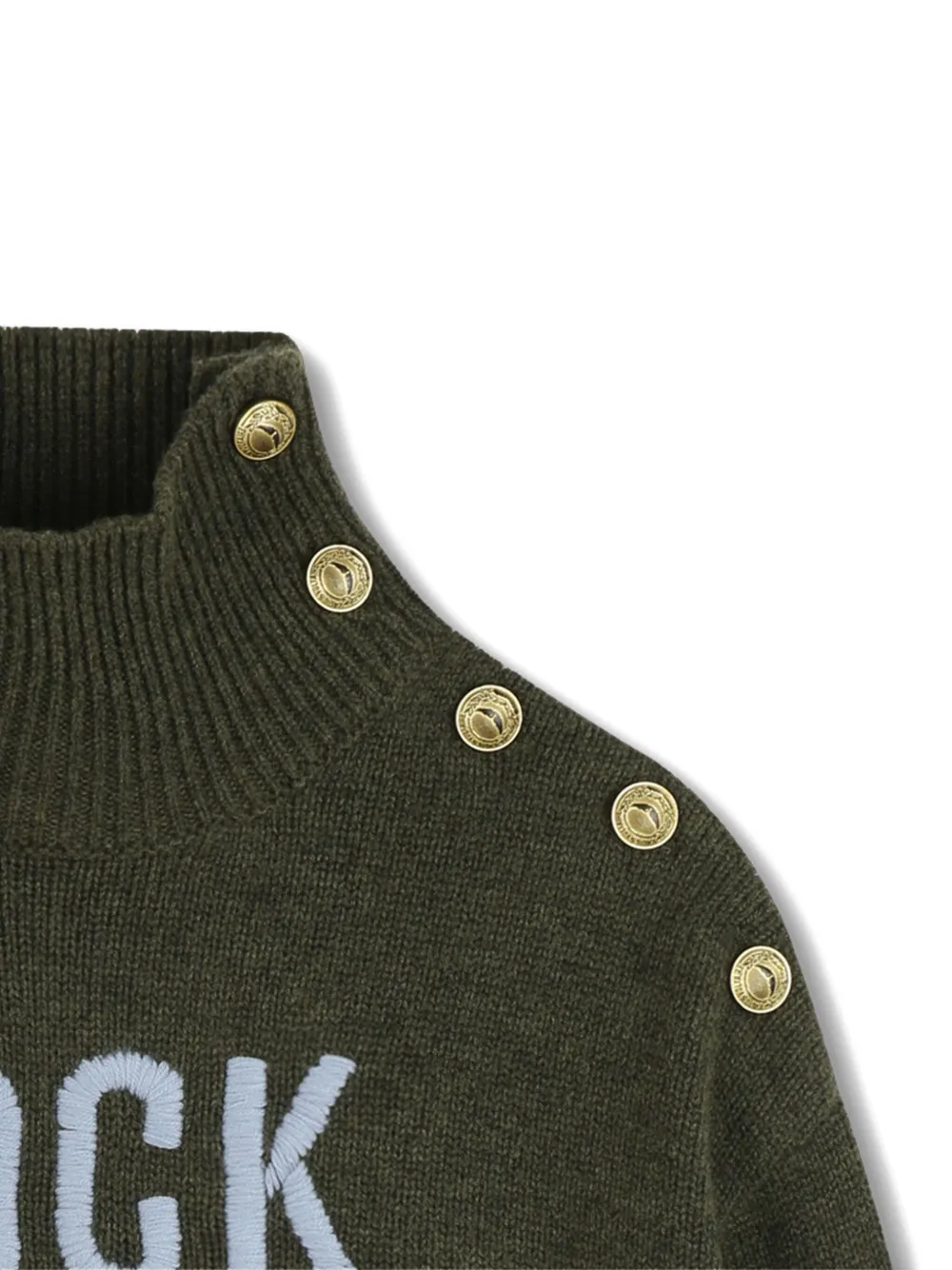 Zadig & Voltaire Kids Trui met hoge hals en knoopdetail Groen
