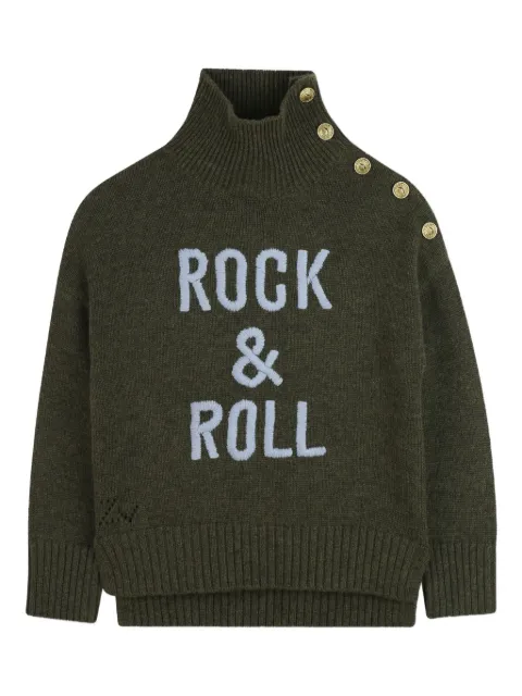 Zadig & Voltaire Kids button-detail high-neck sweater