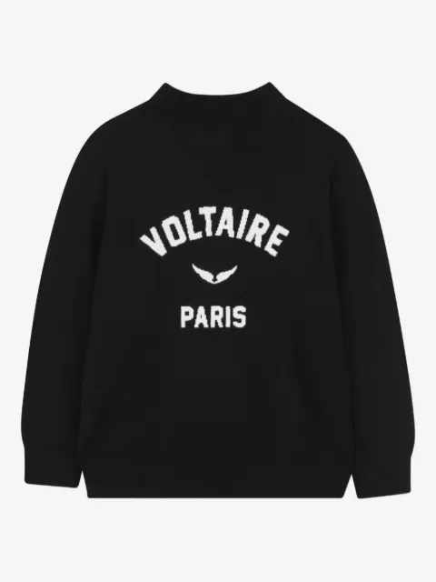 Zadig & Voltaire Kids suéter de tejido en intarsia