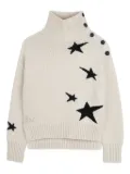 Zadig & Voltaire Kids turtleneck star-motif sweater - Neutrals