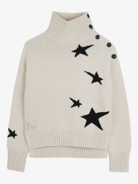 Zadig & Voltaire Kids turtleneck star-motif sweater