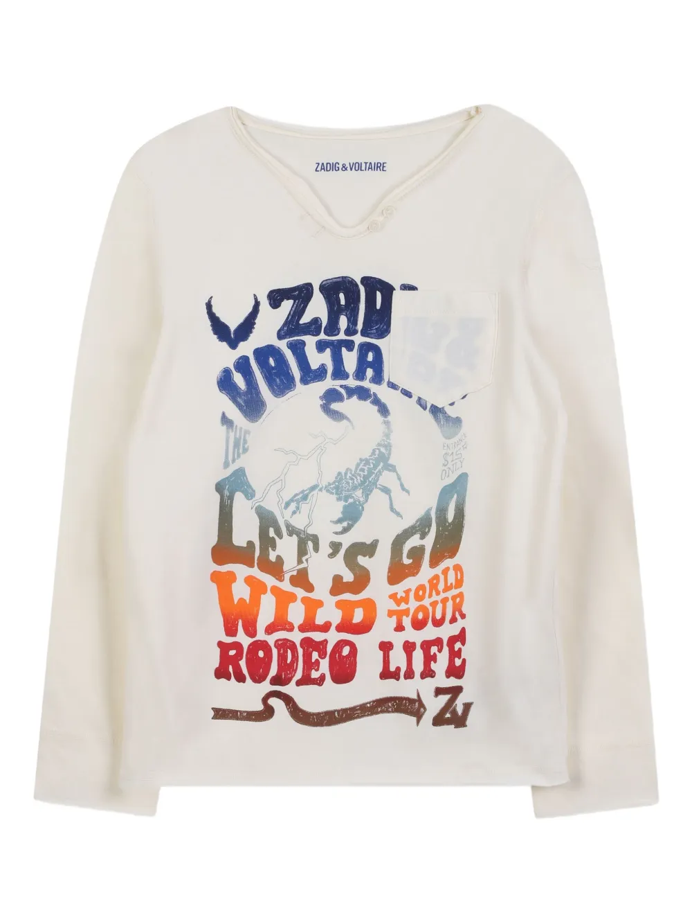 Zadig & Voltaire Kids T-shirt met grafische print Beige