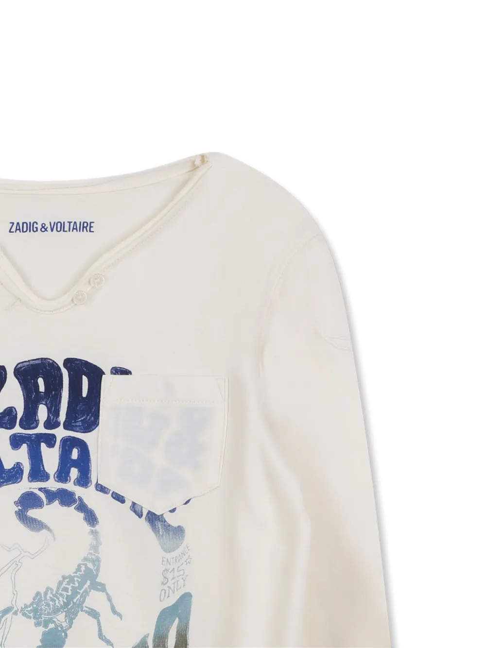 Zadig & Voltaire Kids T-shirt met grafische print Beige