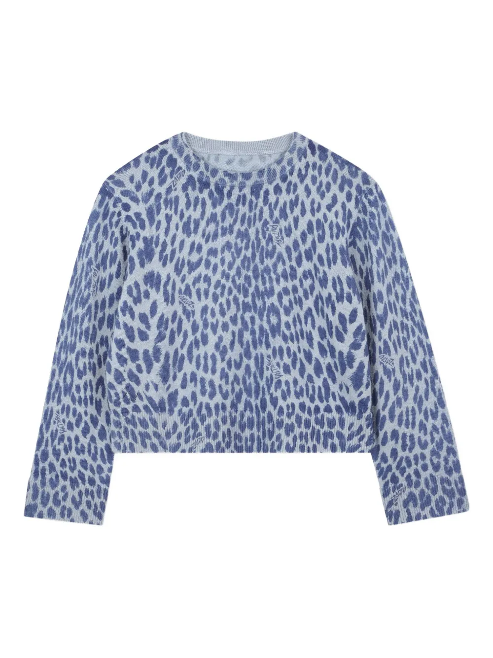 Zadig & Voltaire Kids Trui met luipaardprint Blauw