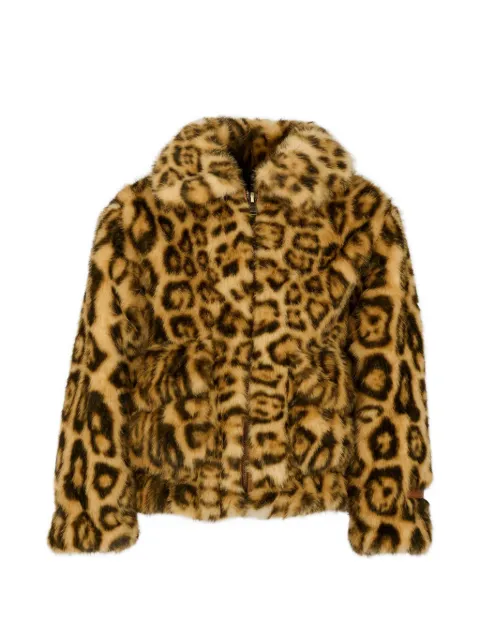 Lanvin Enfant chamarra texturizada con estampado de leopardo