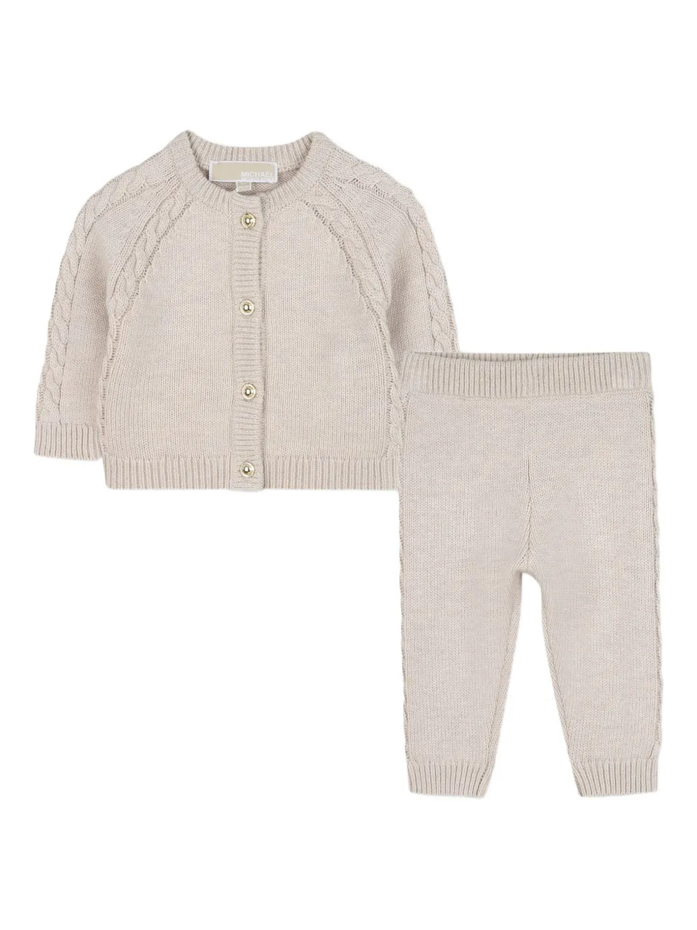 Michael Kors Kids Kabelgebreide broek Beige