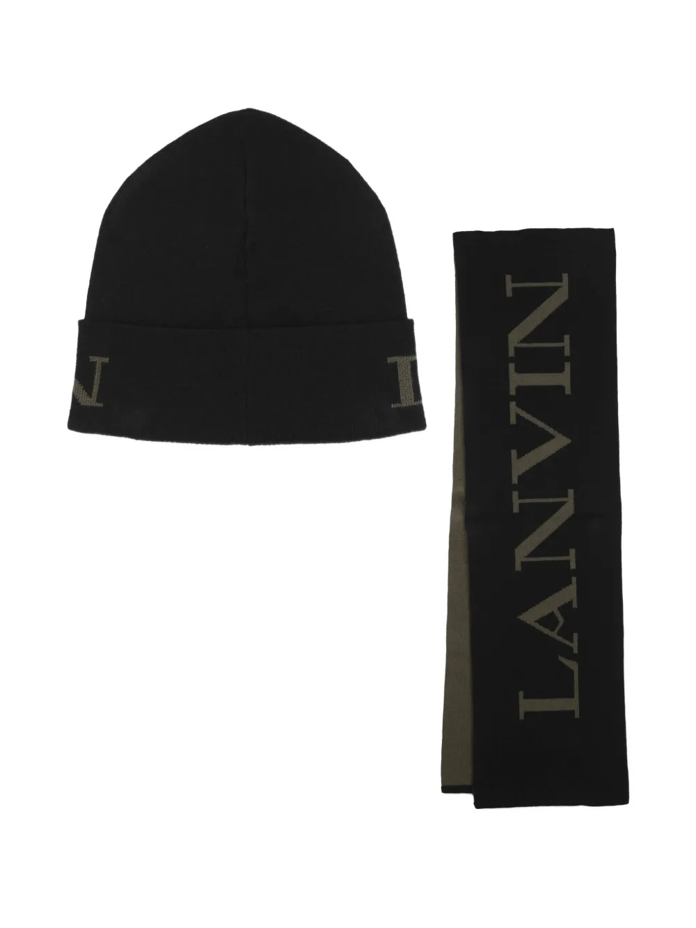 Lanvin Enfant Muts met logo-intarsia Zwart