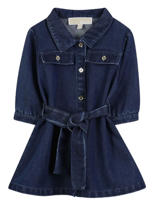Michael Kors Kids Belted Denim Dress | Blue | FARFETCH Michael Kors Kids Belted Denim Dress | Blue | FARFETCH