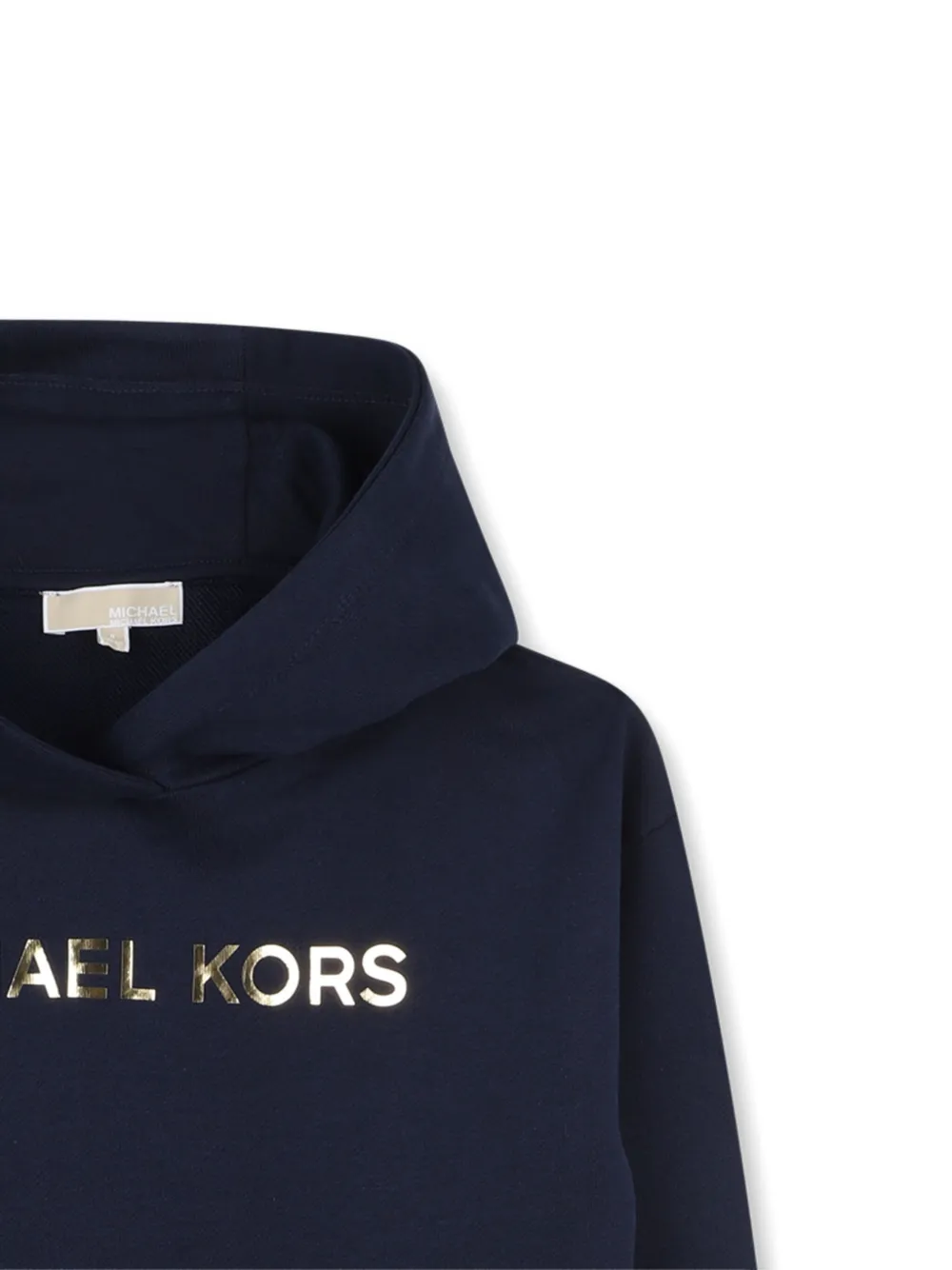 Michael Kors Kids Jurk met capuchon en logoprint Blauw