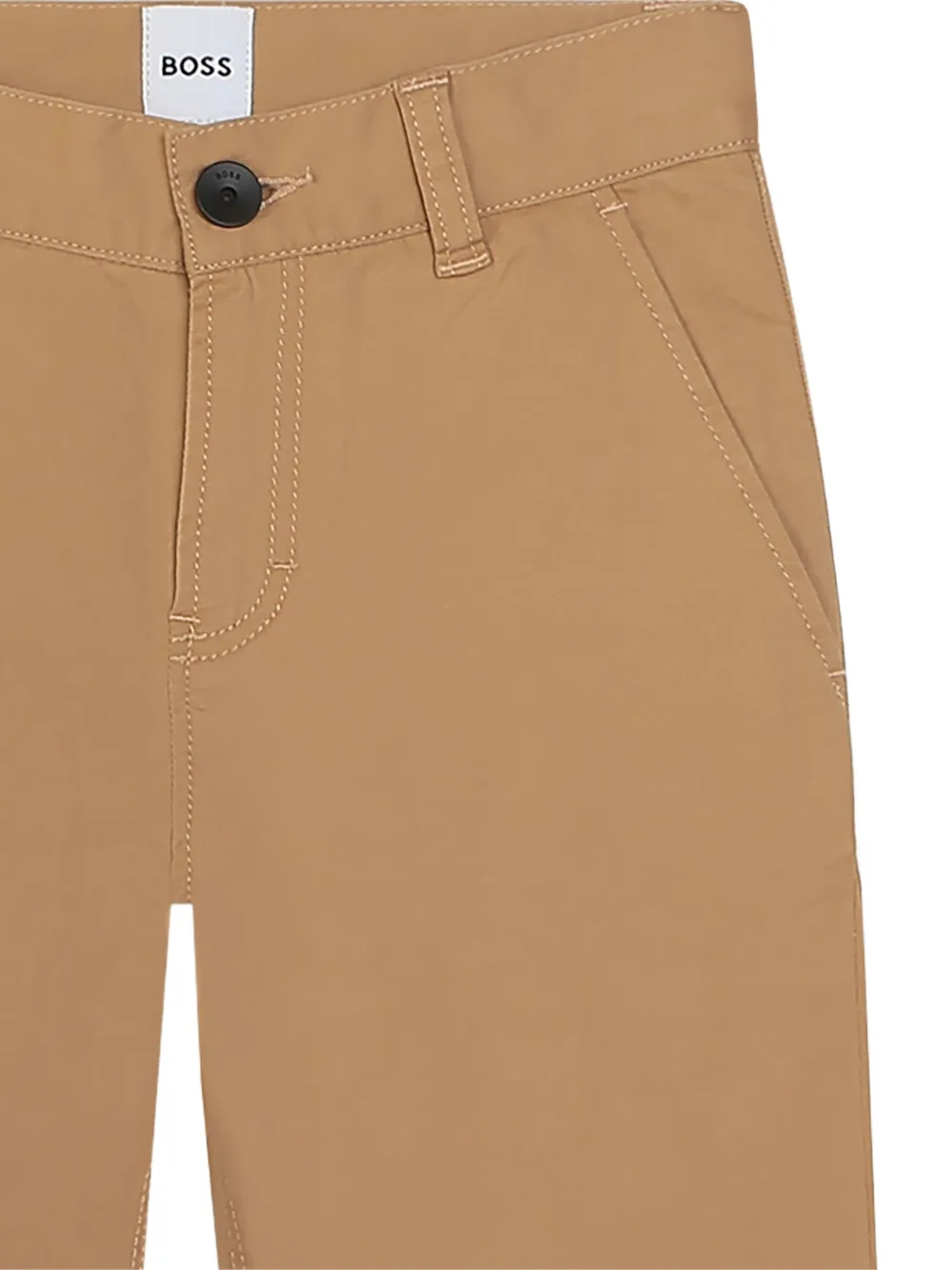 BOSS Kidswear Broek met knoopsluiting Bruin