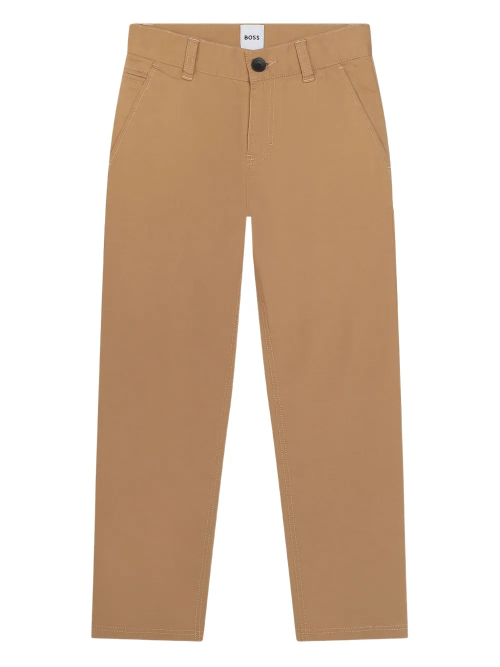 BOSS Kidswear Broek met knoopsluiting Bruin