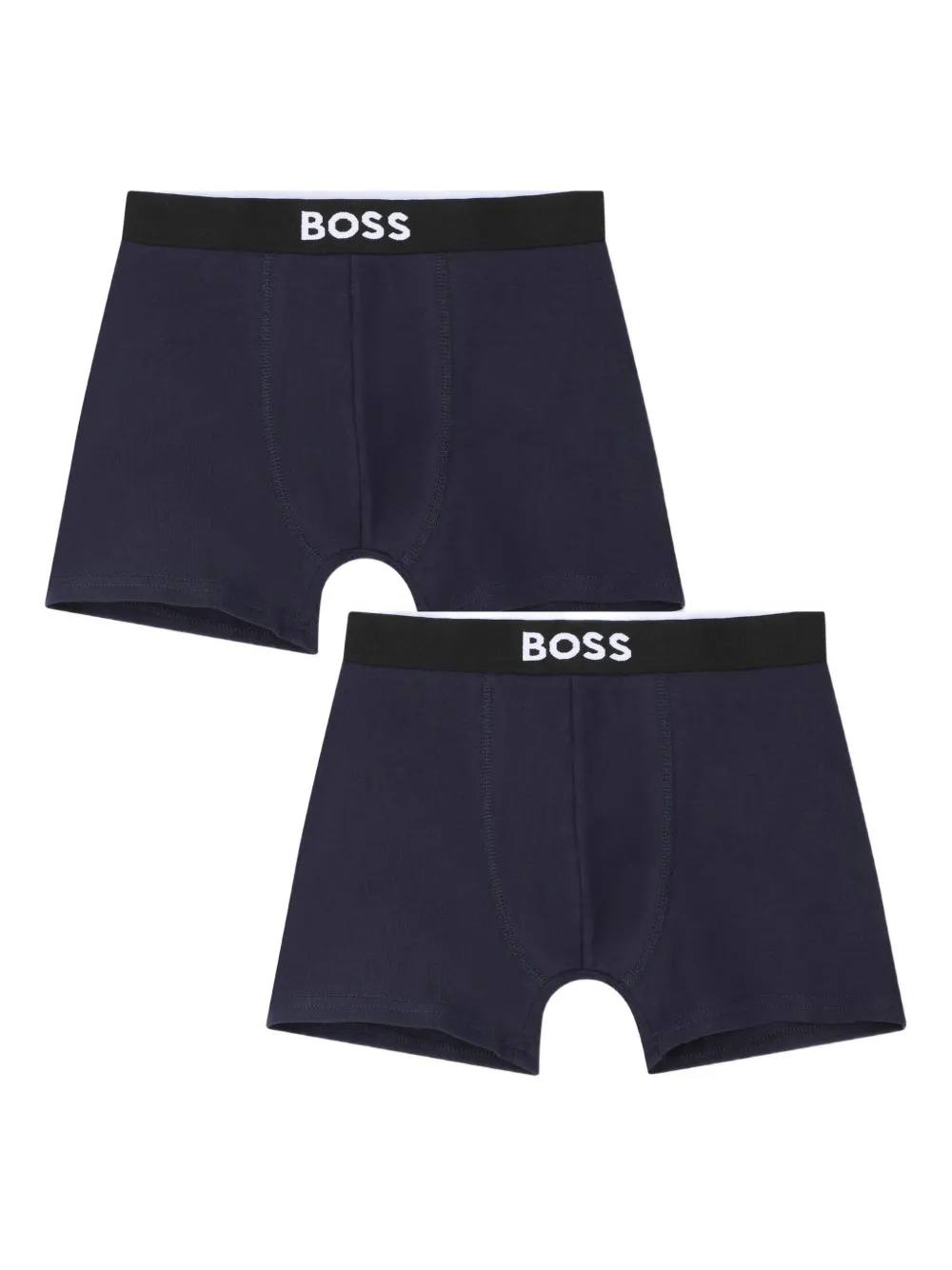 BOSS Kidswear Twee boxershorts met logoband Blauw