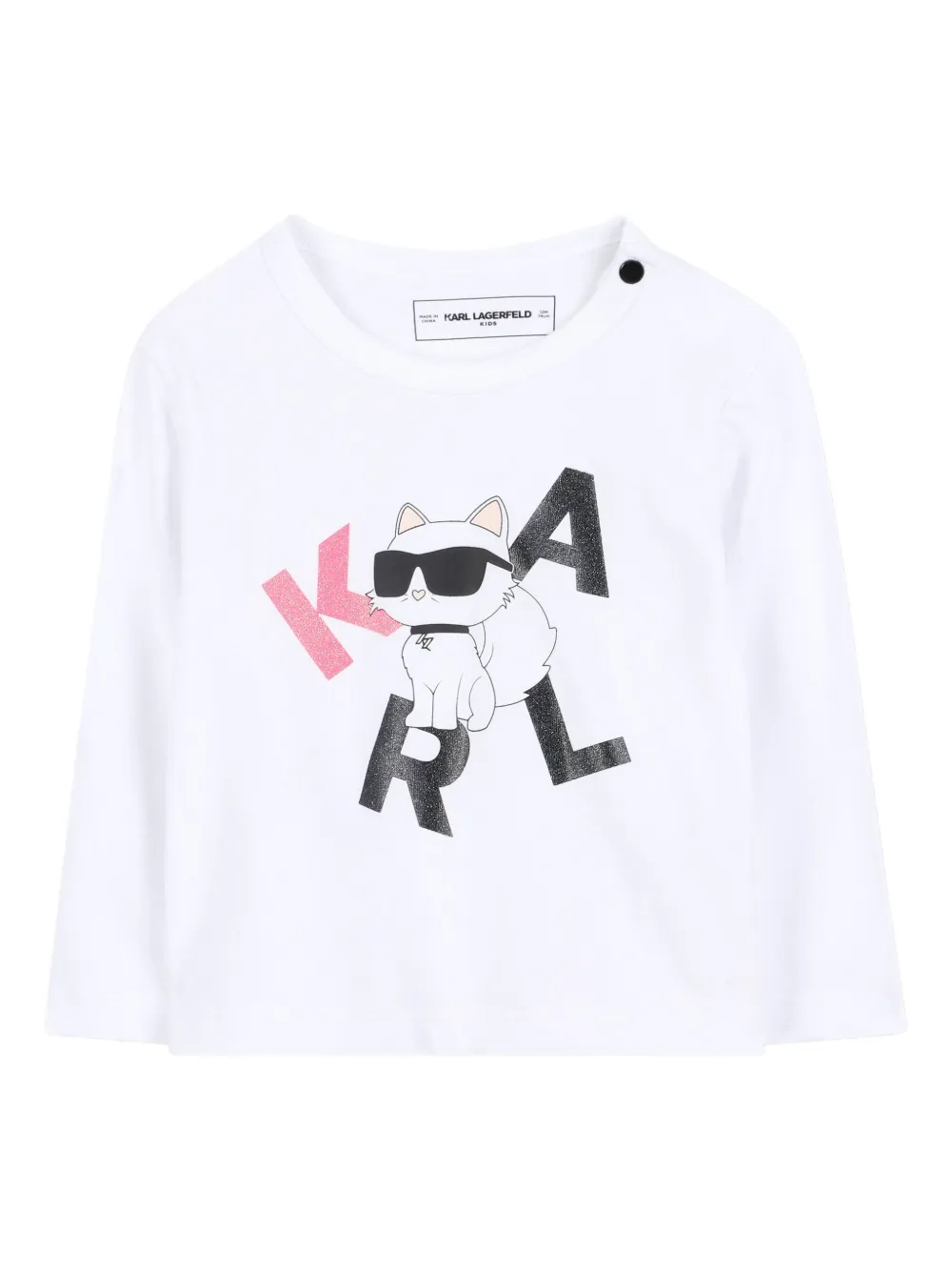 Karl Lagerfeld Kids T-shirt met grafische print Wit