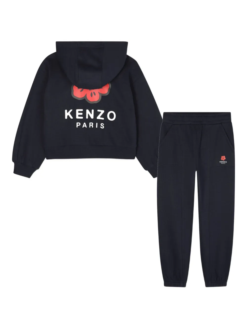 Kenzo Kids Trainingspak met capuchon en grafische print Blauw