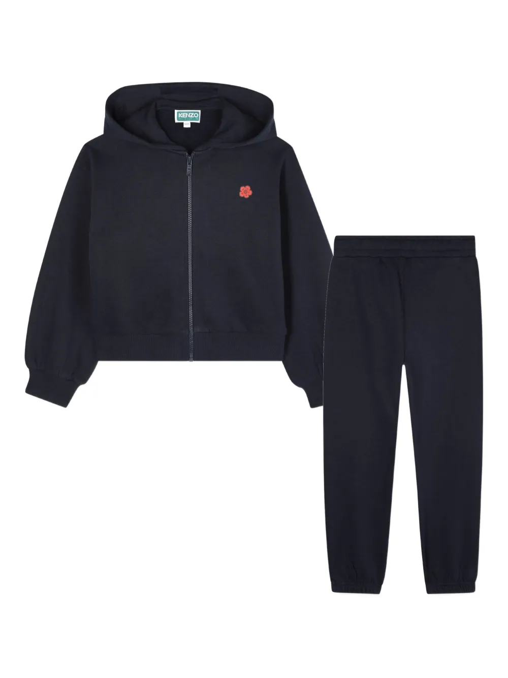 Kenzo Kids Trainingspak met capuchon en grafische print Blauw