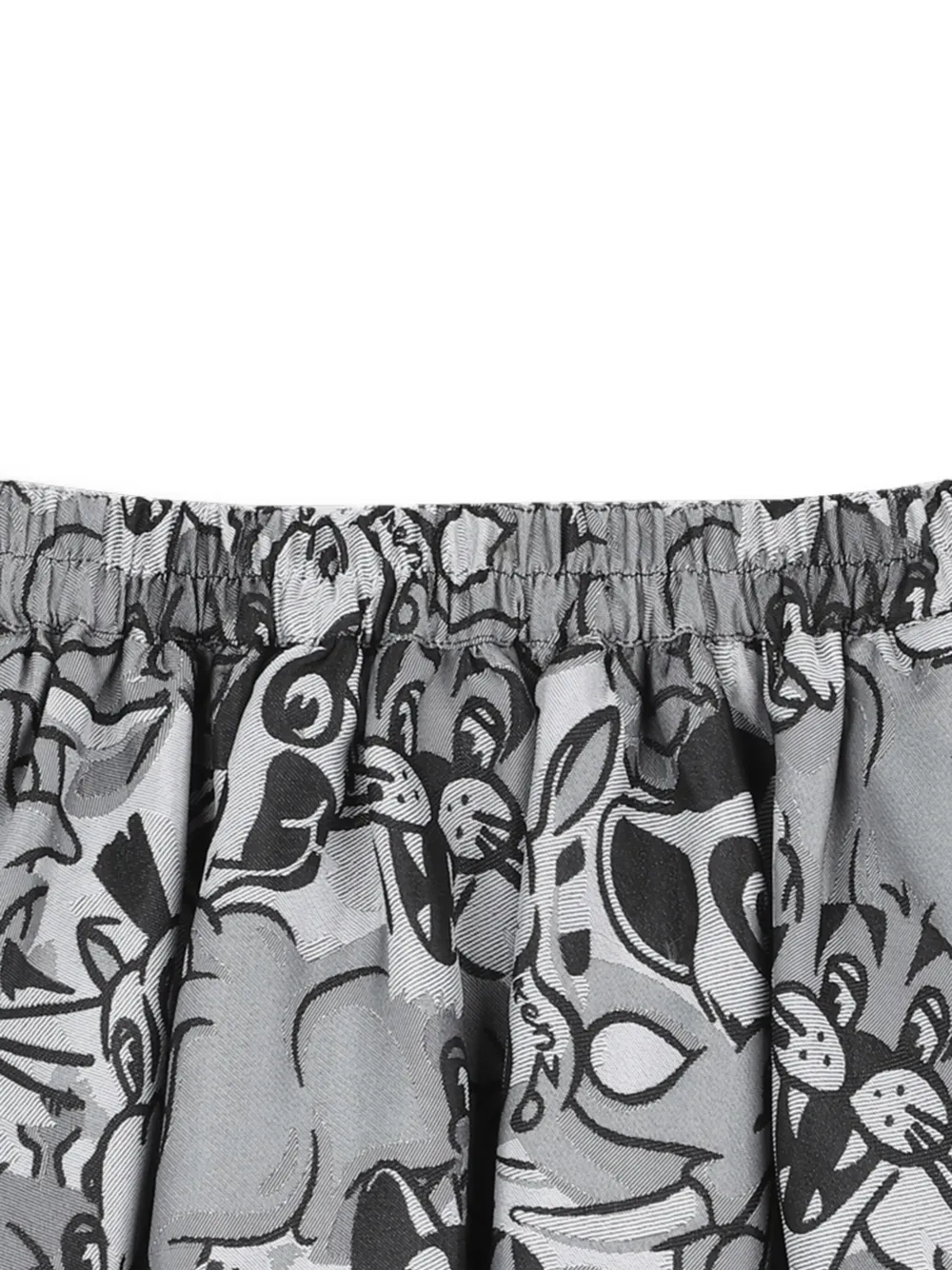 Kenzo Graphic-print Flared Skirt In Gray