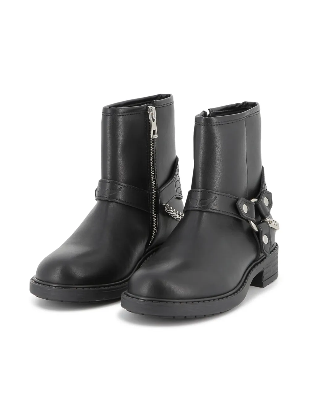 Zadig & Voltaire Chain-embellished Ankle Boots In Black