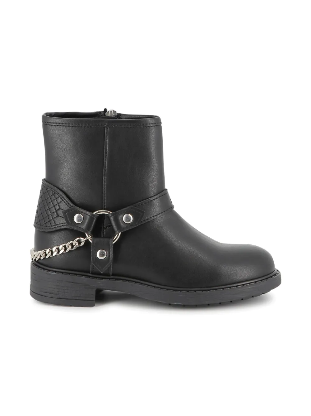 Zadig & Voltaire Kids chain-embellished ankle boots Black