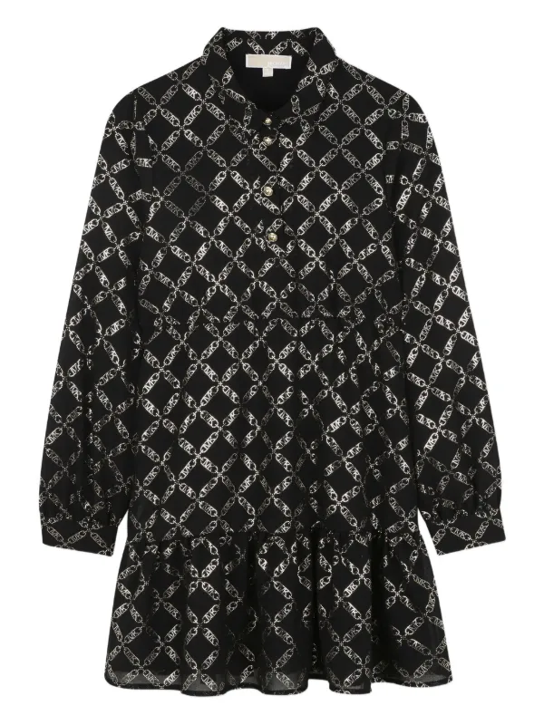 Michael Kors Kids Empire chain-print Shirt Dress Black FARFETCH PH