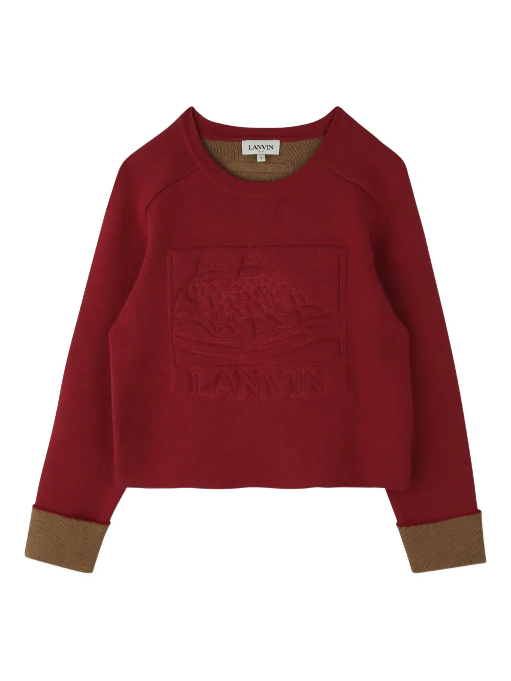 Lanvin Enfant Sweater met logo-reliëf Rood