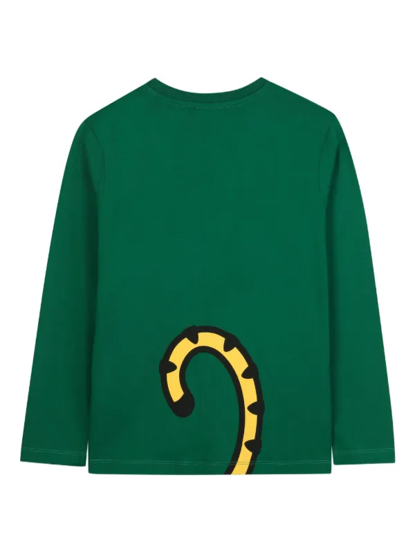 Kenzo Kids Camiseta Mangas Longas Com Gráfico De Tigre Verde