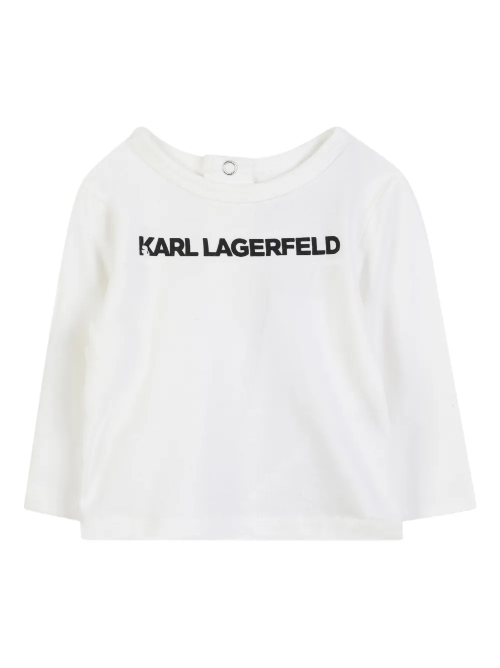 Karl Lagerfeld Kids Top en broek met lange mouwen en logoprint Zwart