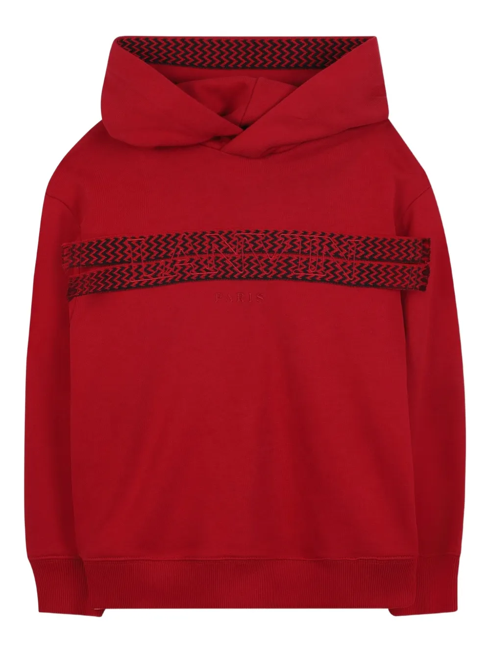 Lanvin Enfant Hoodie met geborduurd logo Rood