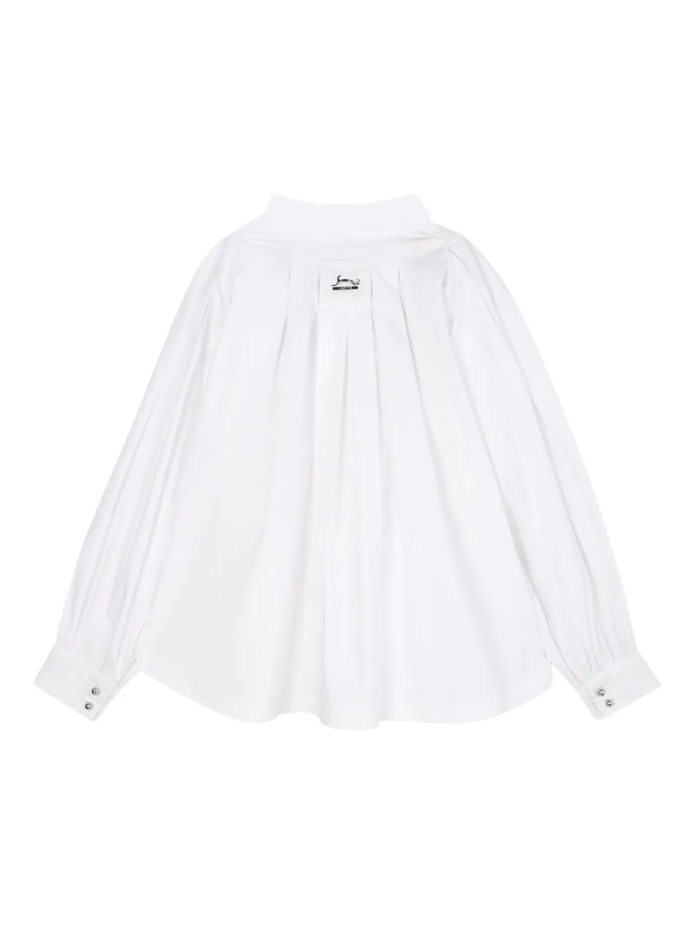 Lanvin Enfant Shirt met geplooid vlak en borduurwerk Wit