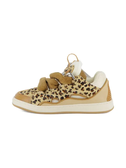 Lanvin Enfant leopard-print leather sneakers