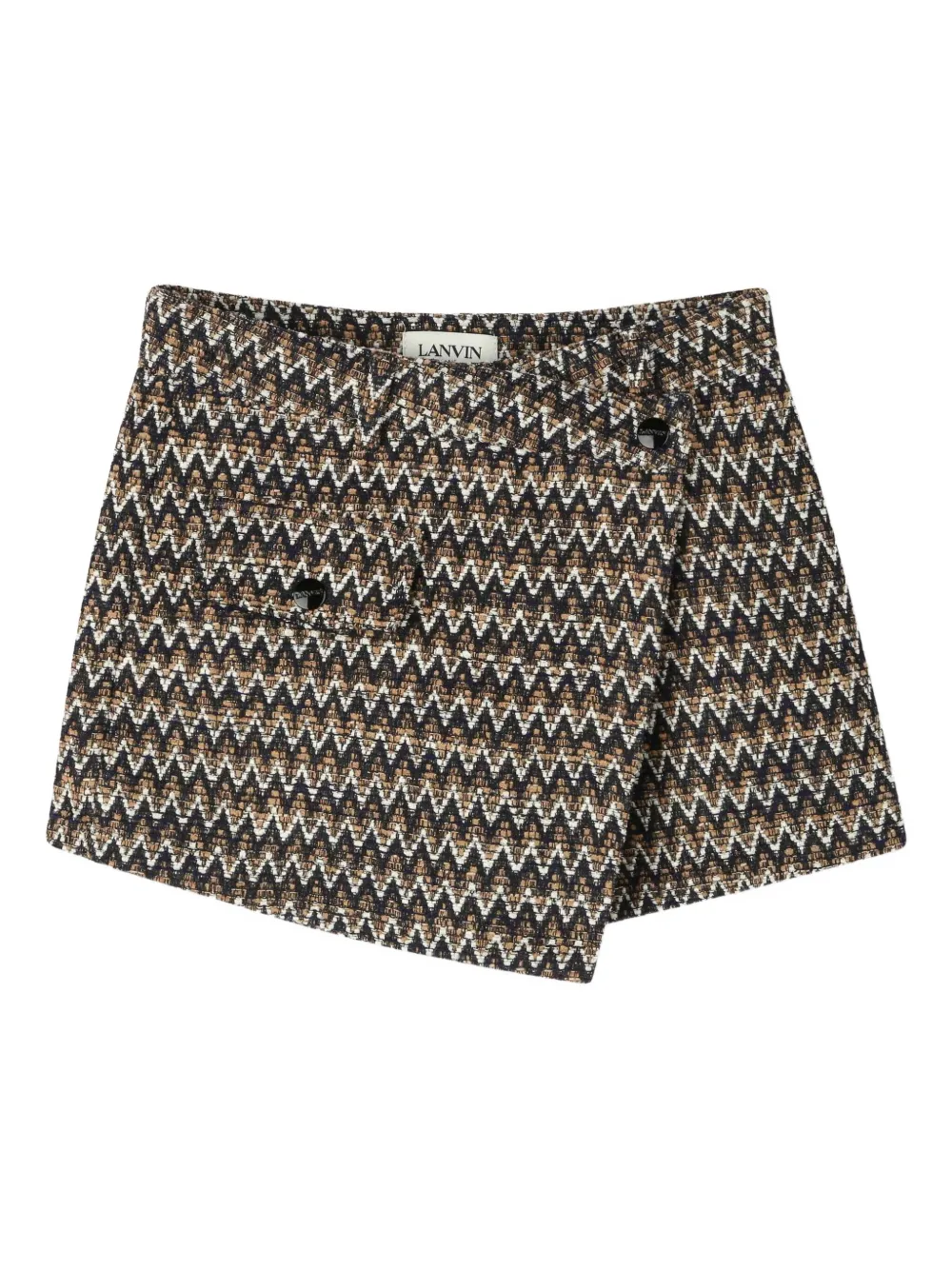 Lanvin Enfant Wikkelshorts met chevron patroon Zwart
