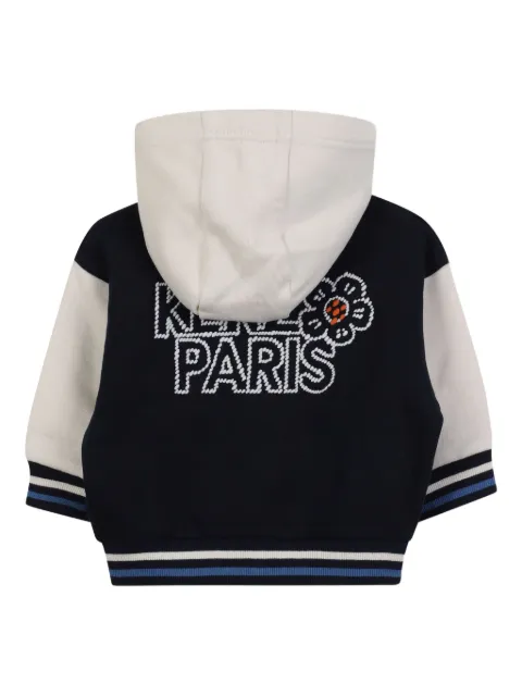 Kenzo Kids هودي بسحاب وتطريز شعار الماركة