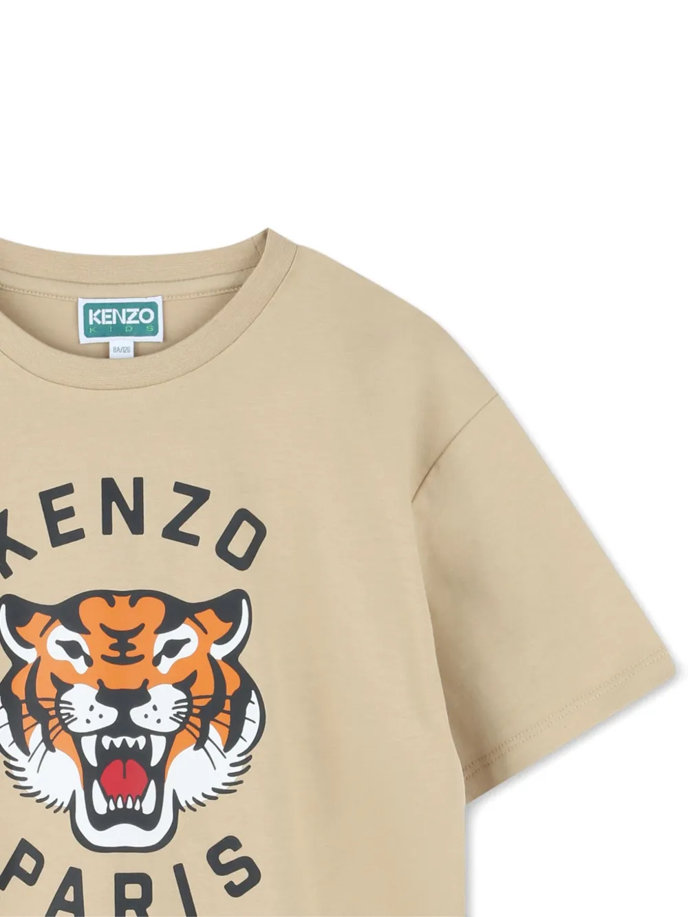 Kenzo Kids T-shirt met tijgerprint Beige
