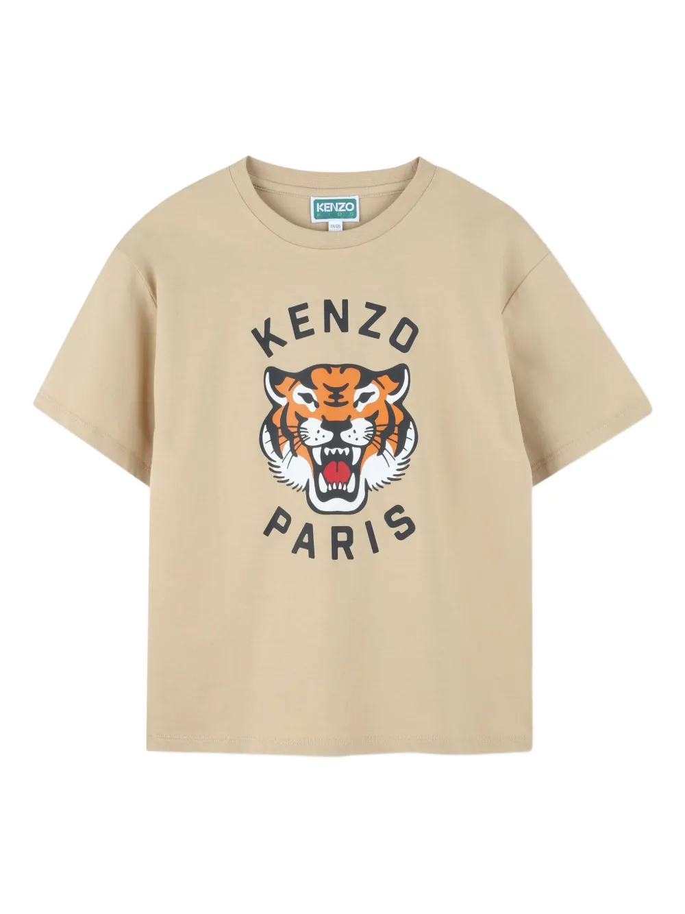 Kenzo Kids T-shirt met tijgerprint Beige