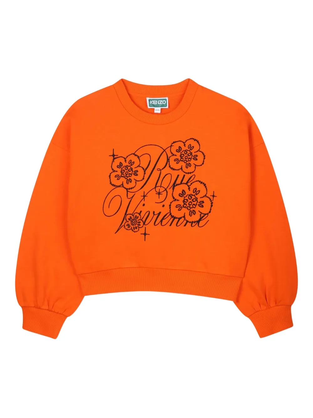 Kenzo Kids Sweater met bloe print Oranje