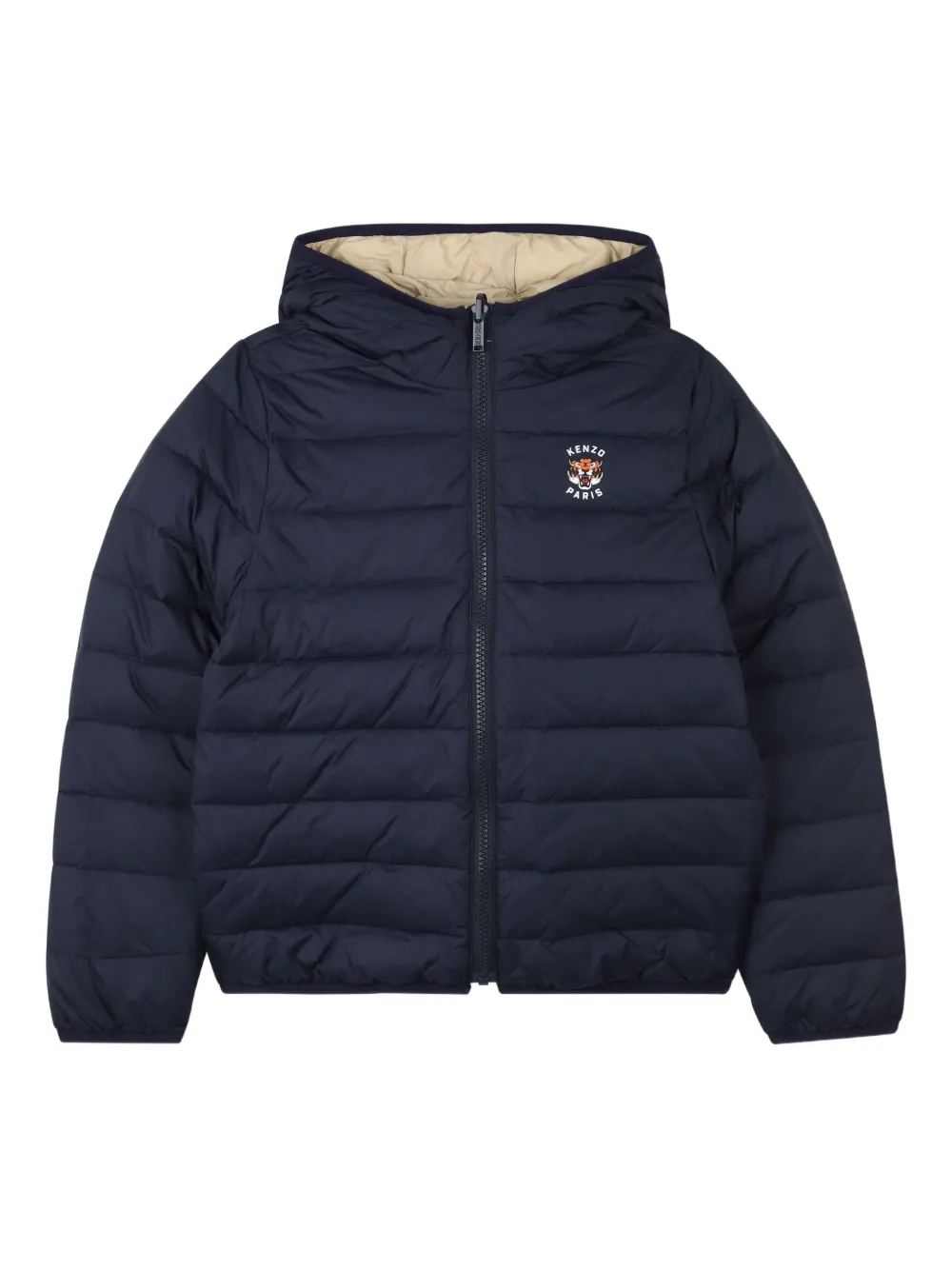 Kenzo Kids Gewatteerd jack met capuchon Blauw