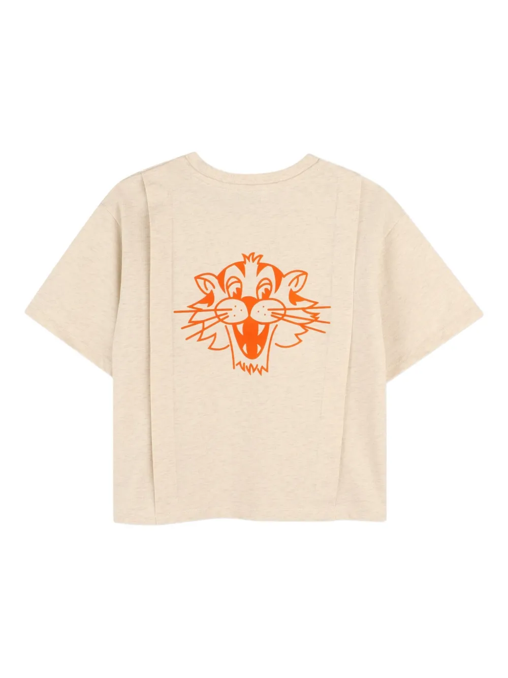 Kenzo Kids Geplooid T-shirt met grafische print Beige