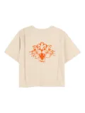 Kenzo Kids pleated graphic T-shirt - Neutrals