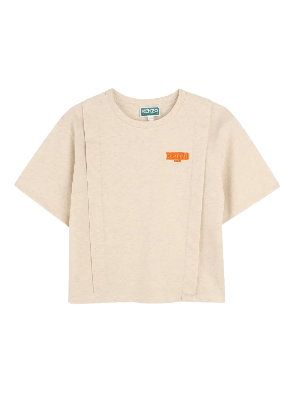 Kenzo Kids Geplooid T-shirt met grafische print Beige