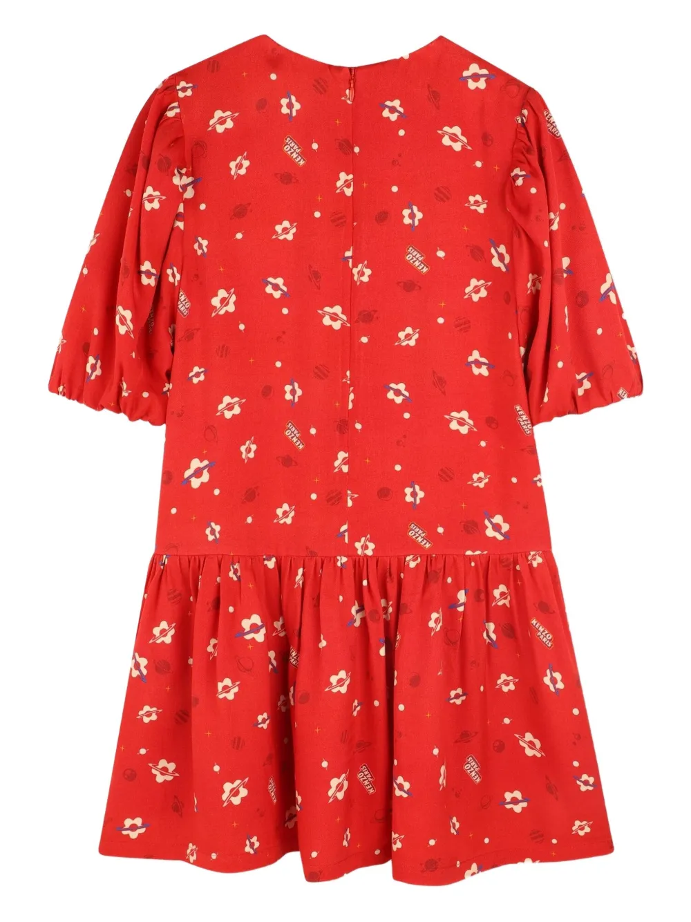 Kenzo Kids Jurk met pofmouwen Rood