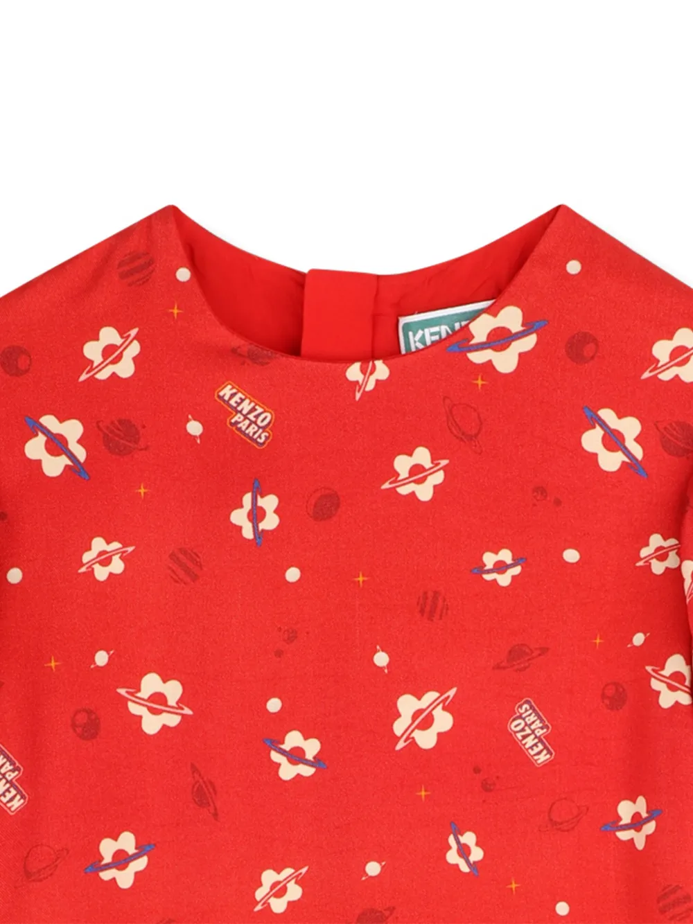 Kenzo Kids Jurk met pofmouwen Rood