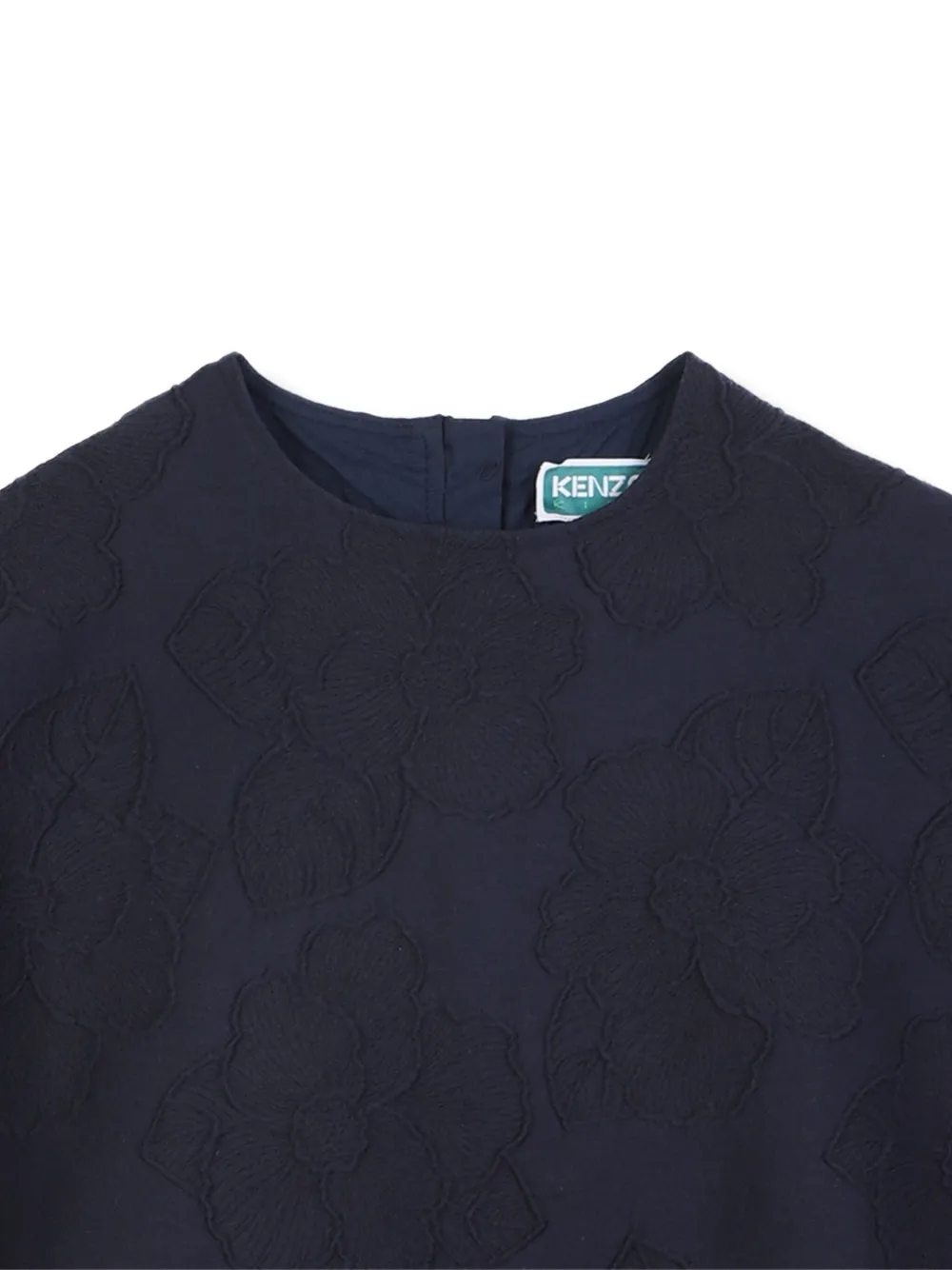 Kenzo Kids Cropped shirt met geborduurde bloemen Blauw