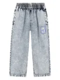 Kenzo Kids elasticated high-waist jeans - Blue