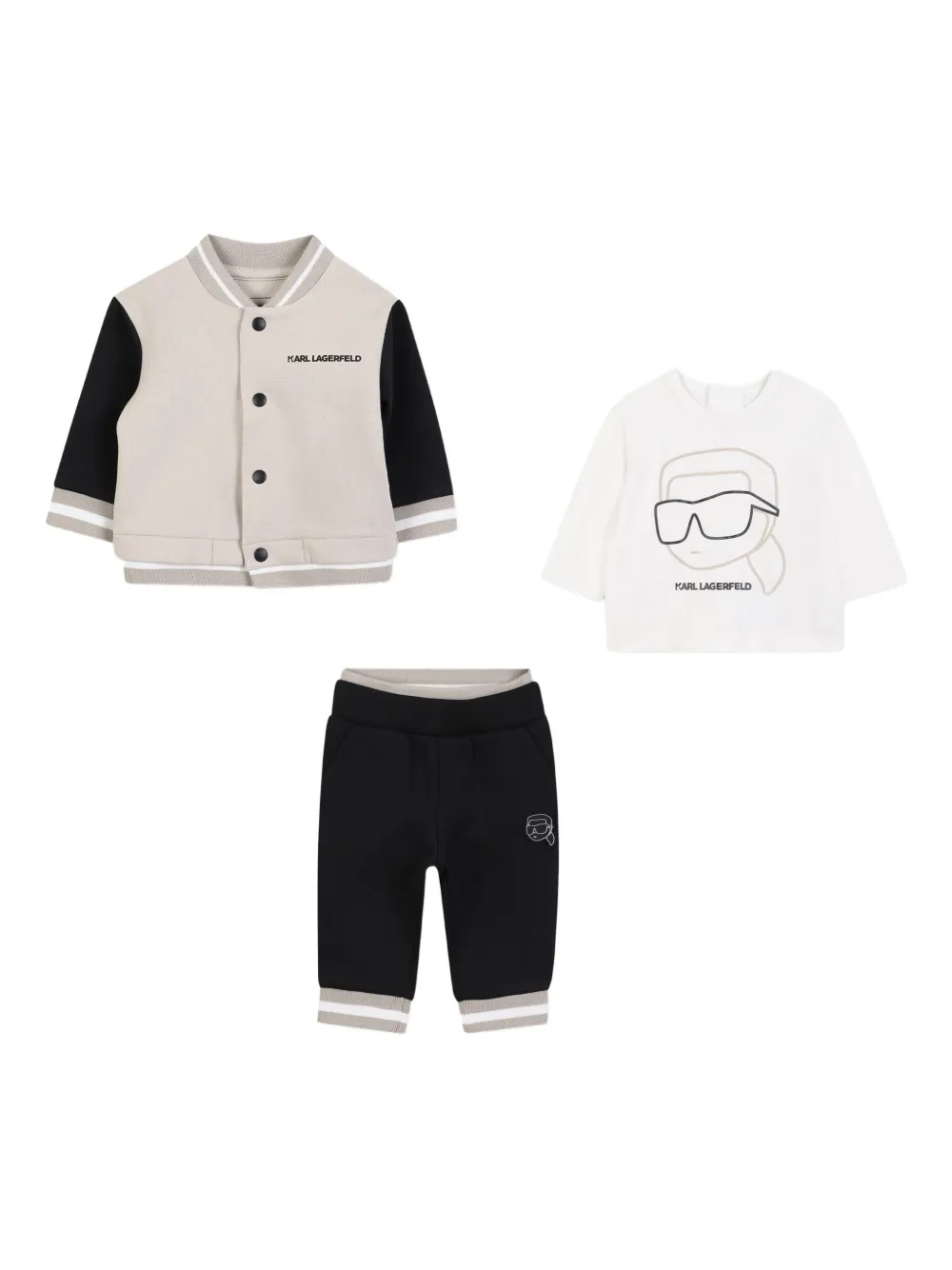 Karl Lagerfeld Kids Trainingspak met colourblocking Zwart