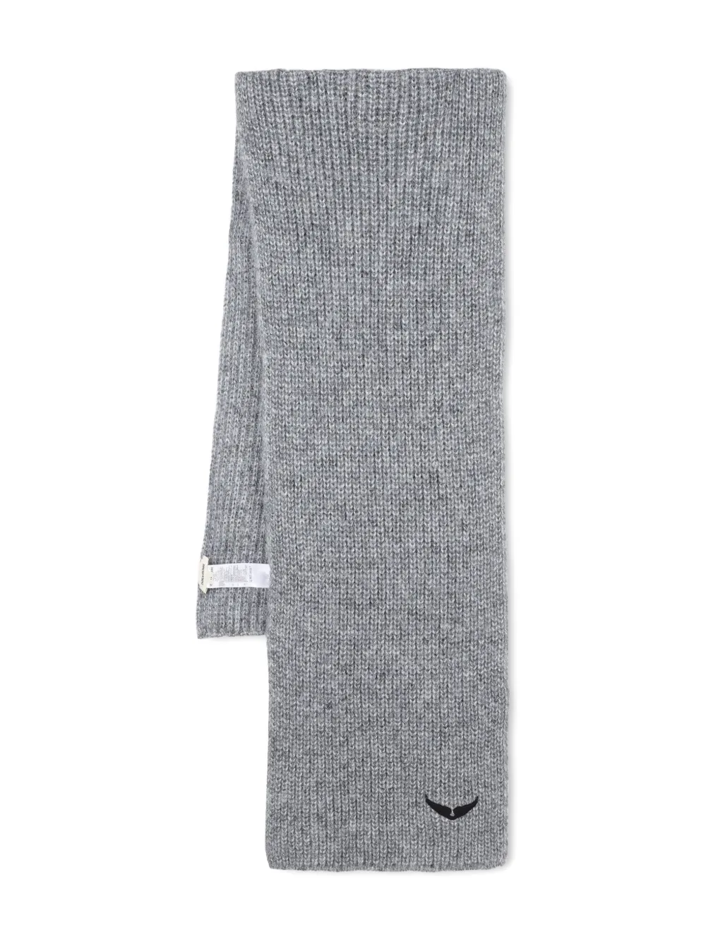 Zadig & Voltaire Kids Ribgebreide sjaal Grijs