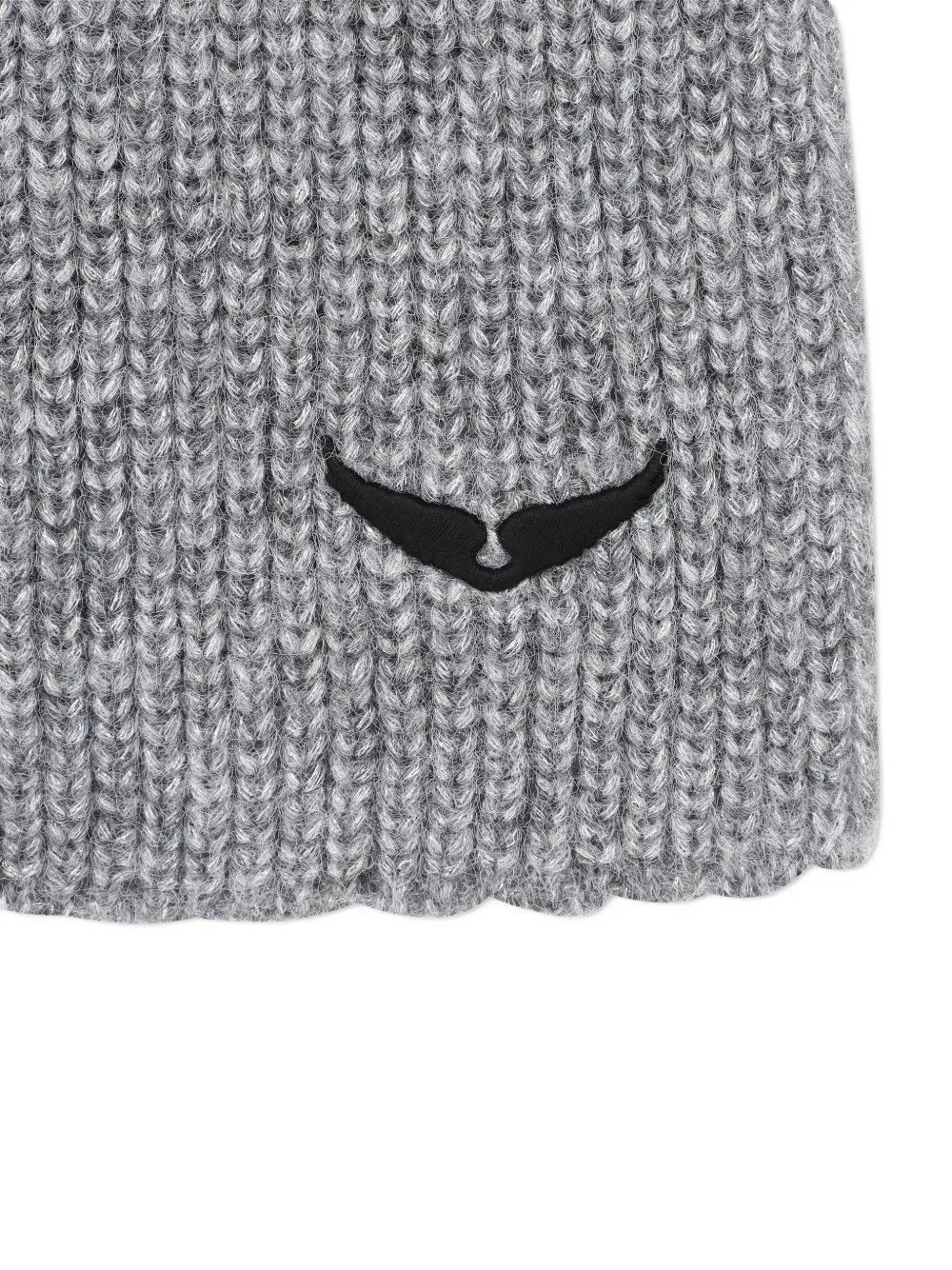 Zadig & Voltaire Kids Ribgebreide sjaal Grijs
